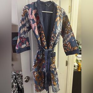 Floral Quilted Robe with Belt